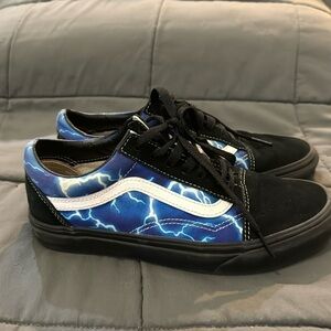 Vans water print black suede 7.5 woman